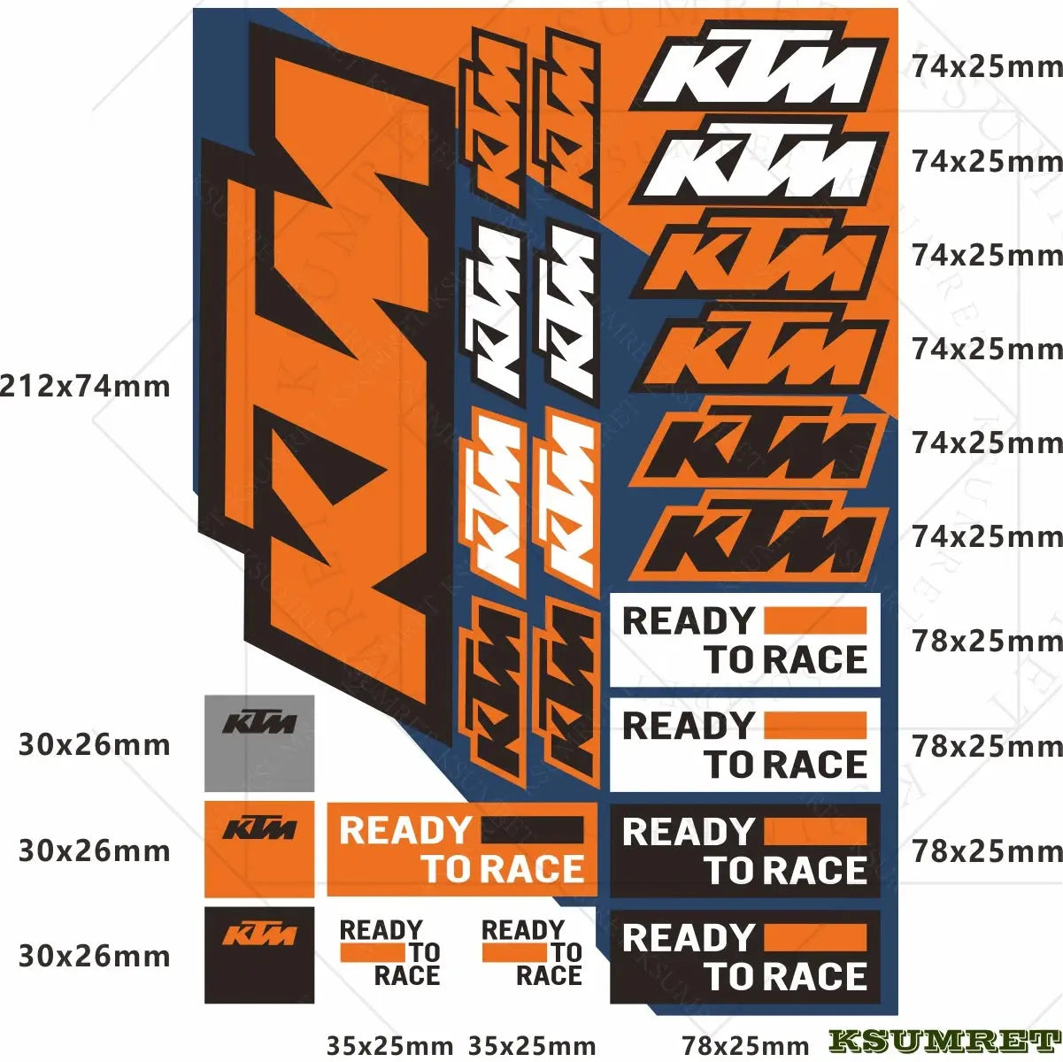 Sticker Master Ktm Sticker Set Motor Oto Araç Çıkartma Etiket - Sticker Master