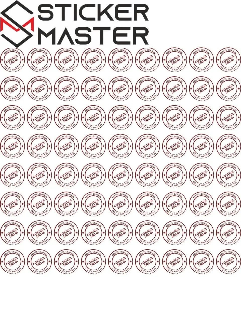 Sticker Master Kontrol Edildi Etiketi Kendinden Yapışkanlı Çap 3 x 3 Cm 1000'Lı