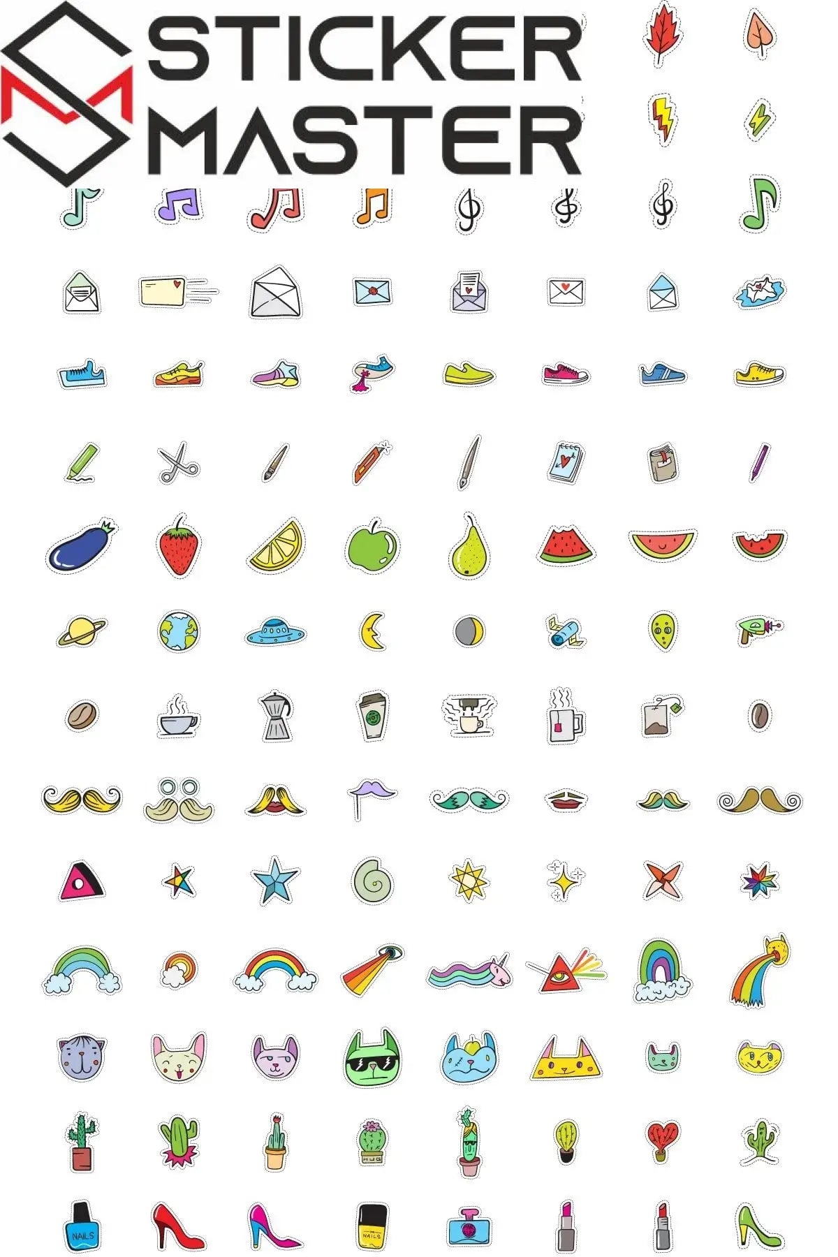 Sticker Master 300 Adet Karışık Sticker Pack Graffiti Araba Stickers Motor Bisiklet Laptop Sticker Etiket Çıkartma