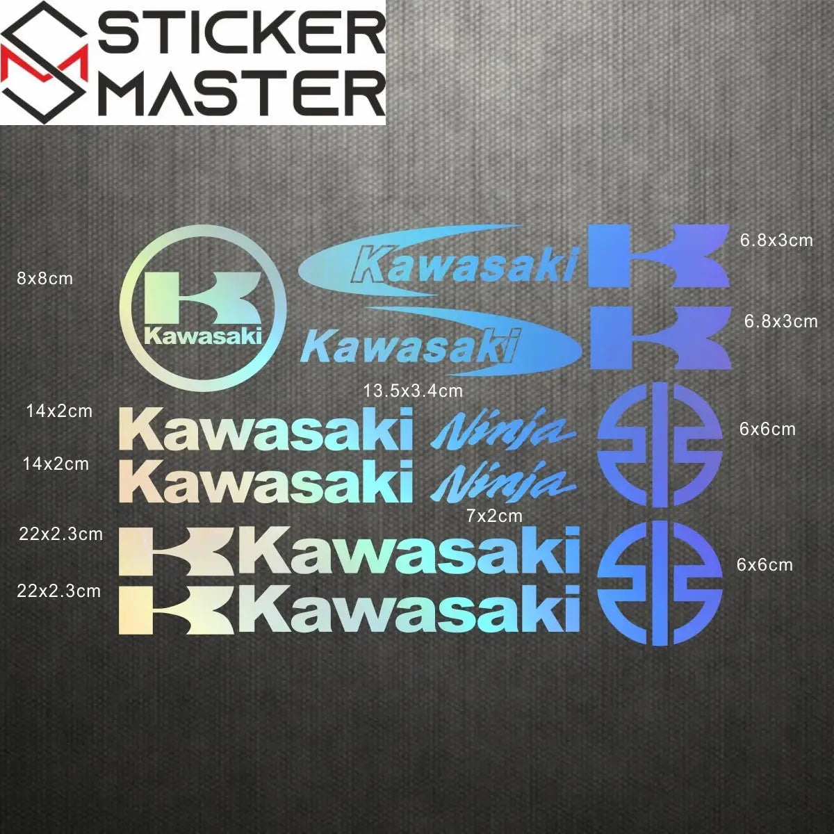 Kawasaki Sticker | Ninja ve K Logo Motosiklet Grenaj Decal Seti Sticker Master