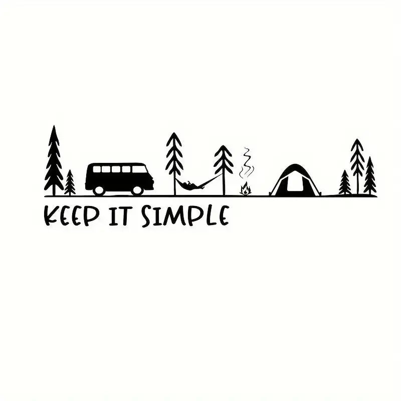 Keep It Simple Kamp & Karavan Macerası Sticker | Sticker Master 19X6 Cm Sticker Master