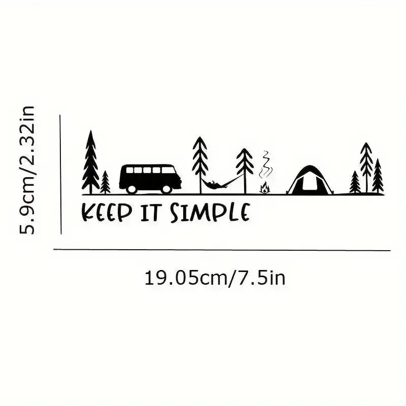 Keep It Simple Kamp & Karavan Macerası Sticker | Sticker Master 19X6 Cm Sticker Master
