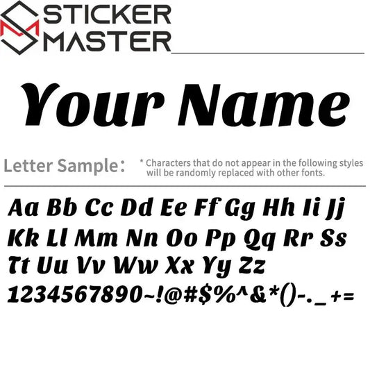 Kişiye Özel İsim Sticker | Kask Vizörü ve Motor İçin Özel Yazı (Holografik Seçenekli) Sticker Master
