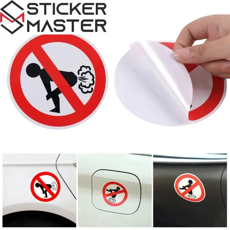 Komik Araba Sticker - Osurma Yasak Etiket - Dayanıklı Yapıştırma Çıkartma - Sticker Master