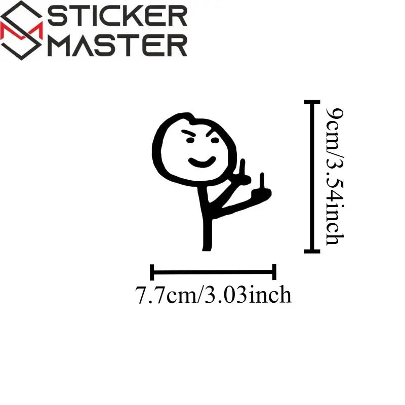 Komik Sticker | Orta Parmak Yapan Çöp Adam Oto ve Moto Decal (9 cm) Sticker Master