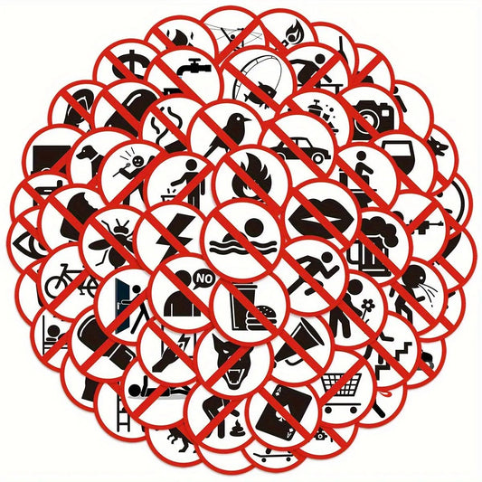 Sticker Master 63 Adet Funny Sign Series Graffiti Seti (Su Geçirmez) Sticker Paketi – Dizüstü, Telefon, Kask, Bavul, Kaykay için - Sticker Master