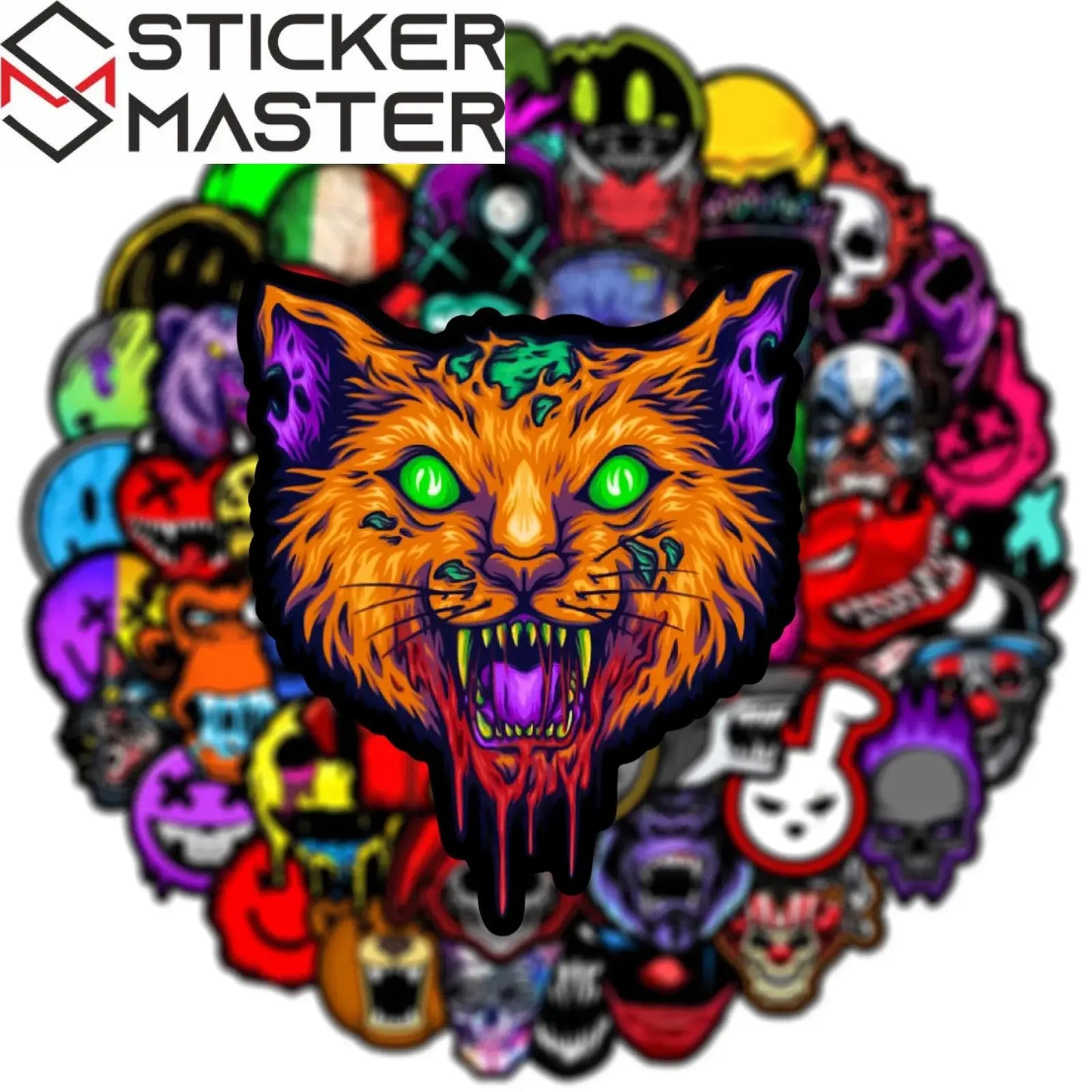 50’li Kafatası Korku Sticker Seti | Sticker Master - Sticker Master