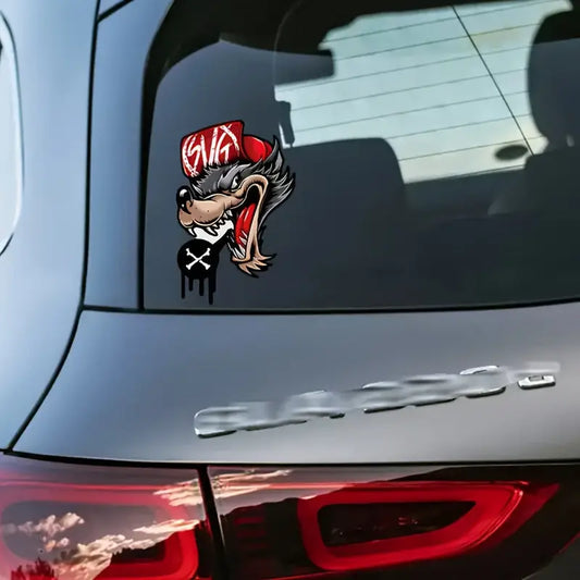 Kurt Sticker - Kasklı ve Şapkalı Wolfpack Çıkartma Sticker Master