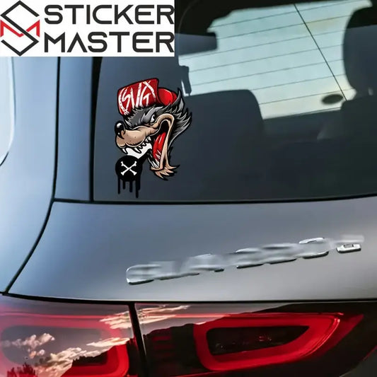 Kurt Sticker - Kasklı ve Şapkalı Wolfpack Çıkartma Sticker Master