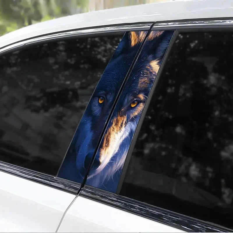 Mavi Gözlü Kurt Yan Direk Sticker Seti (2 Adet) | Sticker Master - Sticker Master