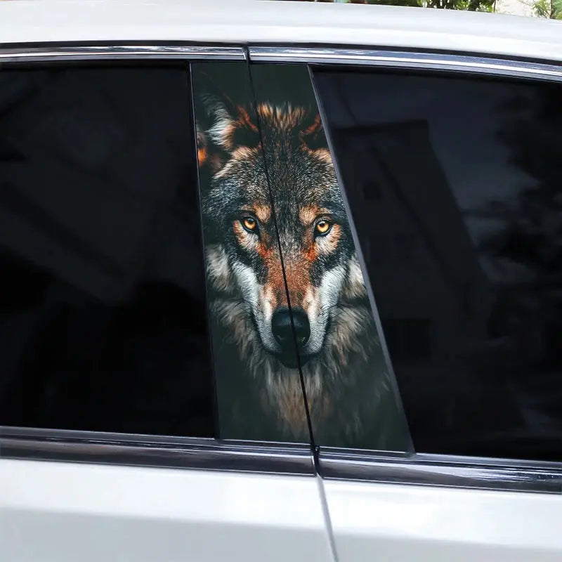 Mavi Gözlü Kurt Yan Direk Sticker Seti (2 Adet) | Sticker Master - Sticker Master