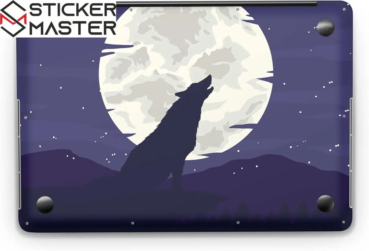 Sticker Master Wolf And Moon Evrensel Sticker Dizüstü Bilgisayar Vinil Sticker Decal 12" 13" 13.3" 14" 15" 15.4" 15.6 inç Dizüstü Bilgisayar Çıkartma Koruyucu Macbook Asus Acer Hp Lenovo Huawei Dell İçin - Sticker Master