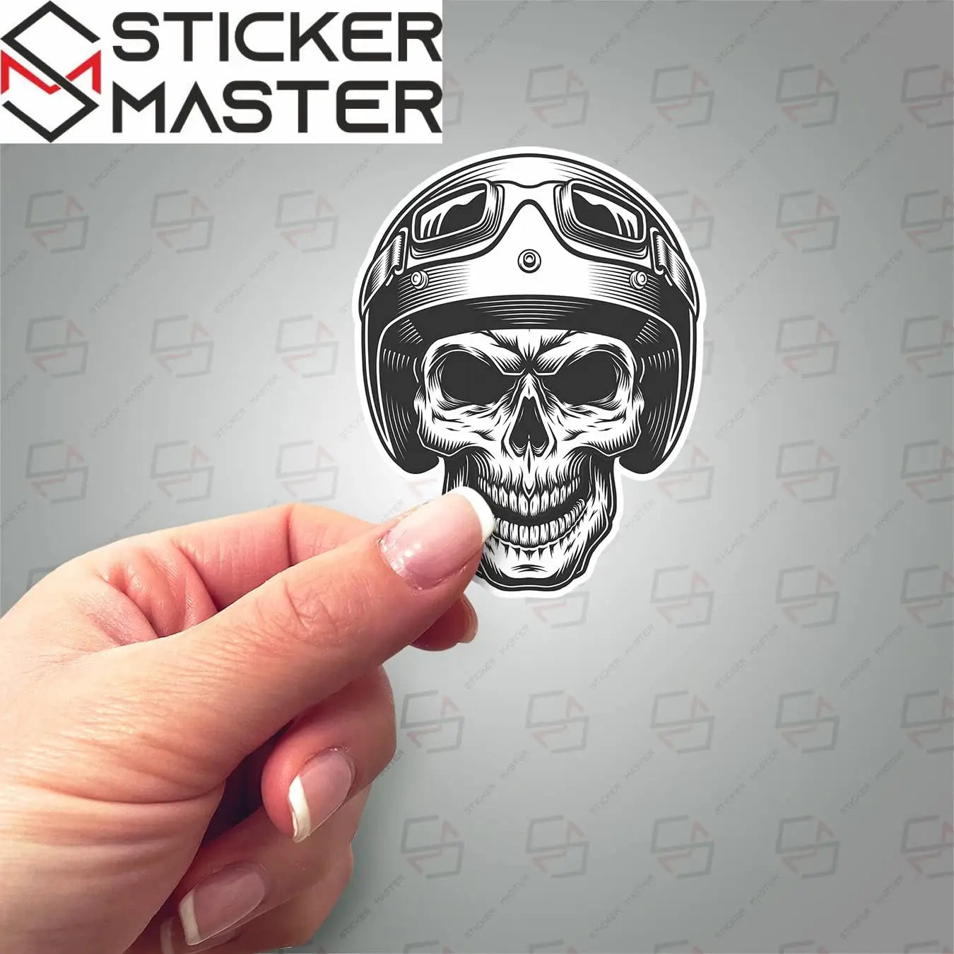 Sticker Master Skull Motor Kask Kurukafa Gözlük Sticker Motor, Kask, Laptop, Araba, Oto Araç İçin Dayanıklı Etiket Decal