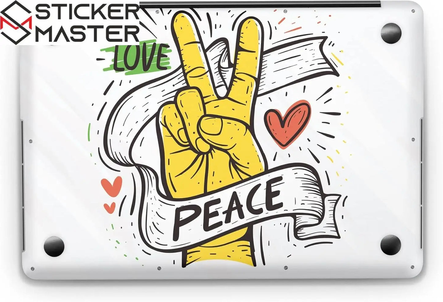Sticker Master Love Peace Evrensel Sticker Dizüstü Bilgisayar Vinil Sticker Decal 12" 13" 13.3" 14" 15" 15.4" 15.6 inç Dizüstü Bilgisayar Çıkartma Koruyucu Macbook Asus Acer Hp Lenovo Huawei Dell İçin - Sticker Master