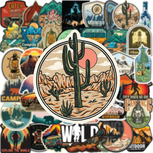 Sticker Master Adventure Su Geçirmez Vinil Çıkartmalar Su Şişeleri, Dizüstü Bilgisayarlar, Kamp Ekipmanları, Seyahat, Yürüyüş, Doğa, Açık Hava, Yetişkinler ve Gençler İçin Çıkartma Paketi - Sticker Master