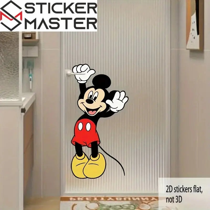 Mickey Mouse Sticker | Kapı Koluna Asılan Sevimli Fare Dekoru (60x31 cm) - Sticker Master
