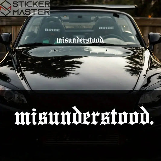 Misunderstood Sticker | Gotik Fontlu Ön ve Arka Cam Yazı Decal (50-91 cm) Sticker Master