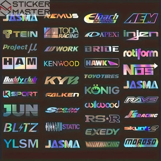 Modifiye Sticker | 37 Farklı Marka Holografik Tuning Decal (11-20 cm) Sticker Master