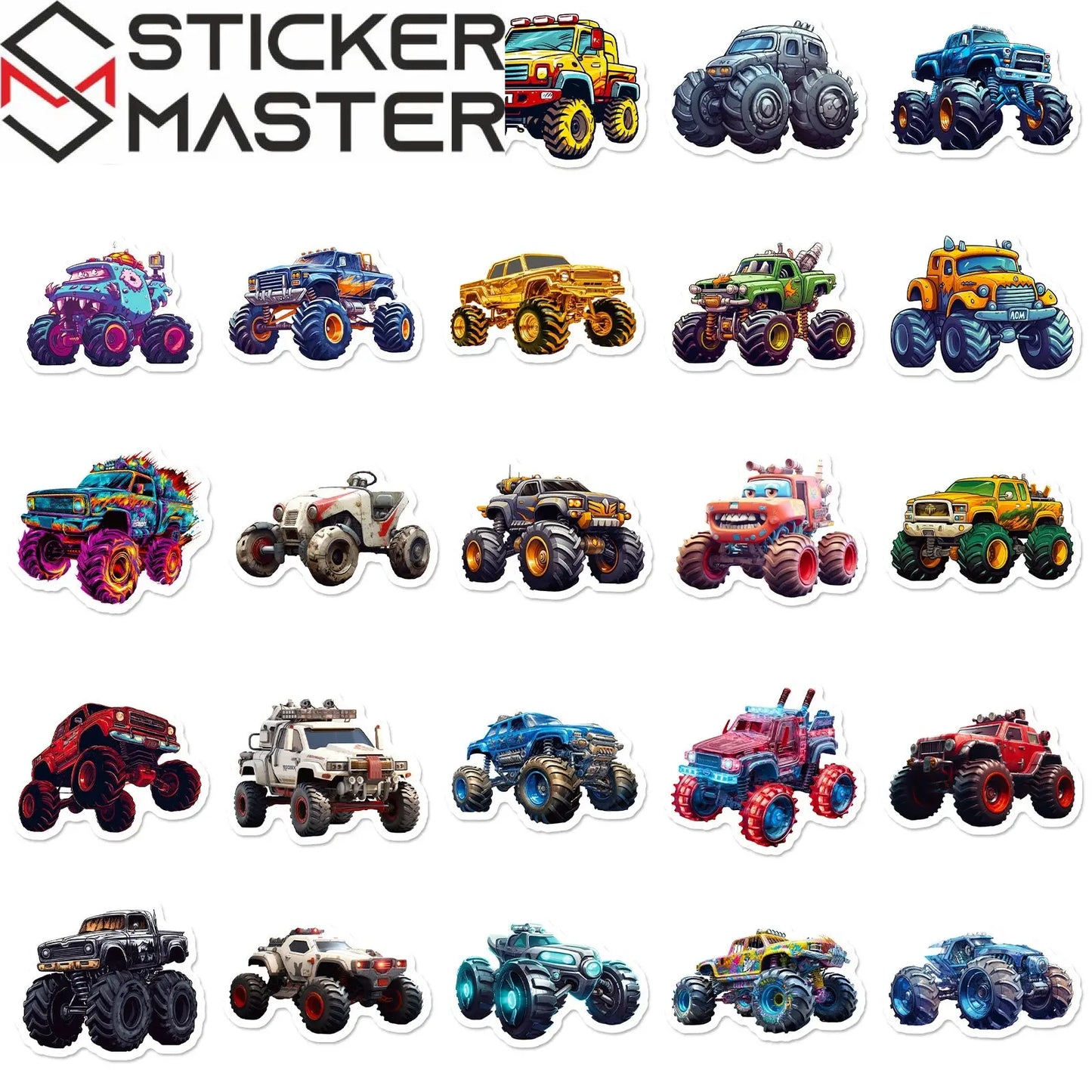 Monster Truck Sticker Seti 50’li | Sticker Master - Sticker Master