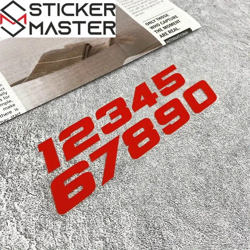 Motosiklet Numara Sticker ve Kask İçin Numara Sticker Seti (0-9) | Yarış Rakamları Sticker Master