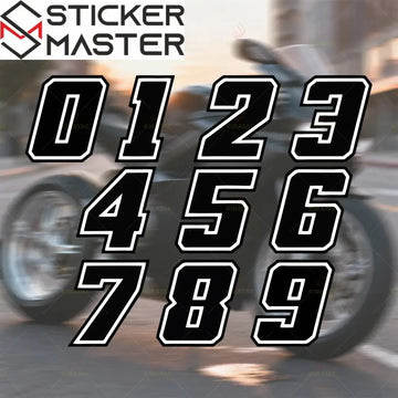 Motosiklet Rakam Sticker Seti | 0-9 Numaralı Su Geçirmez Etiket (2 Adet) Sticker Master
