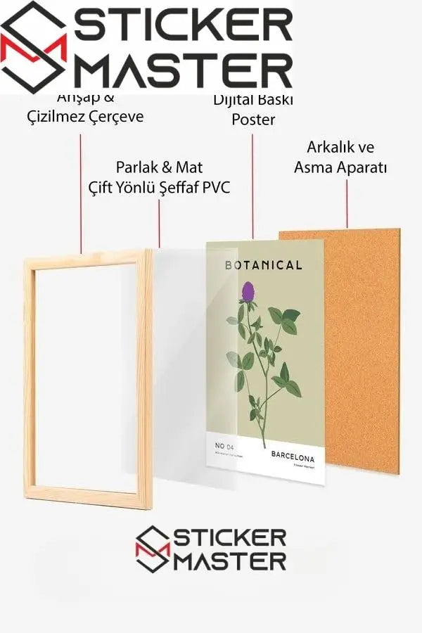 Sticker Master Gustave Bourgain - Namaz Kılan Türkler Çerçeveli Poster Tablo | Tarihi ve Manevi Atmo
