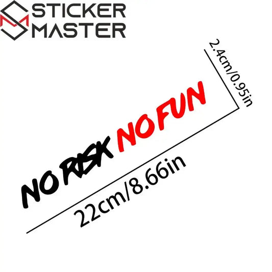 No Risk No Fun Sticker | Motosiklet Kask Vizörü ve Grenaj Yazısı (22x2.4cm) Sticker Master