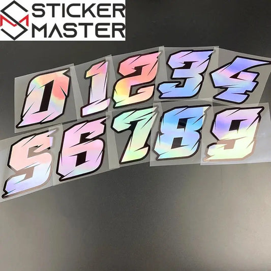 Numara Sticker | 0-9 Arası Yarış Tarzı Holografik Decal (5-10 cm) Sticker Master