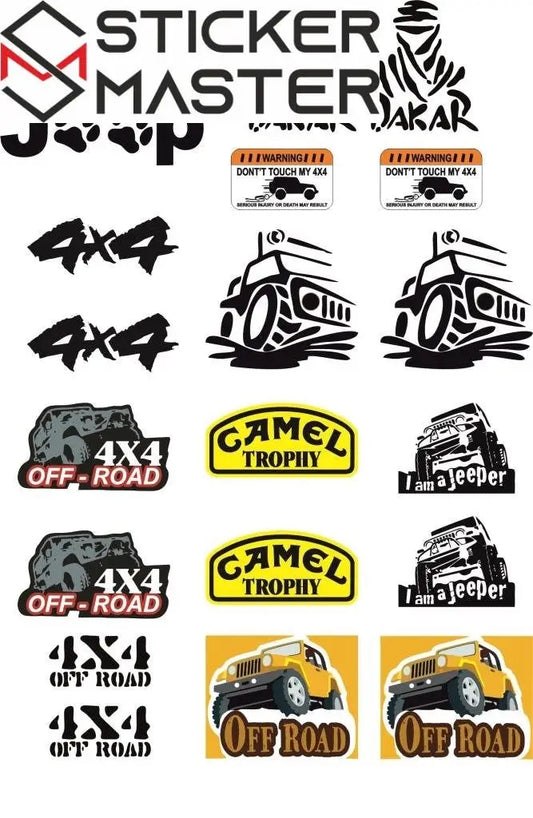 Sticker Master Off Road Set Sticker Seti Motor, Kask, Laptop, Araba, Oto Araç İçin Dayanıklı Etiket Decal