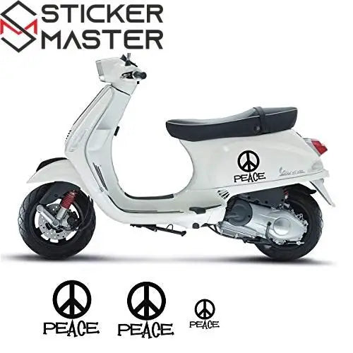 Sticker Master Vespa Peace Sticker Motor, Kask, Laptop, Araba, Oto Araç İçin Dayanıklı Etiket Decal 15 Cm