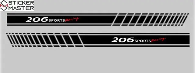 Peugeot Kapı Şerit Sticker Sports Racing Seti | Sticker Master - Sticker Master