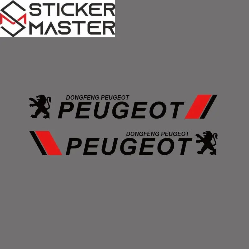 Peugeot Yan Kapı Sticker Seti (2 Adet) | Sportif Aslan Logosu Sticker Master