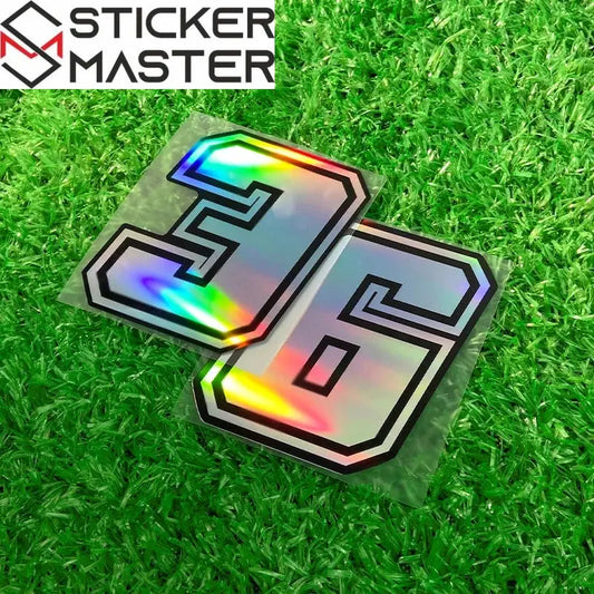 Rakam Holografik Motosiklet Kask Lazer Sayi Decal 5cm 10cm - Sticker Master motosiklet sticker ürün görseli