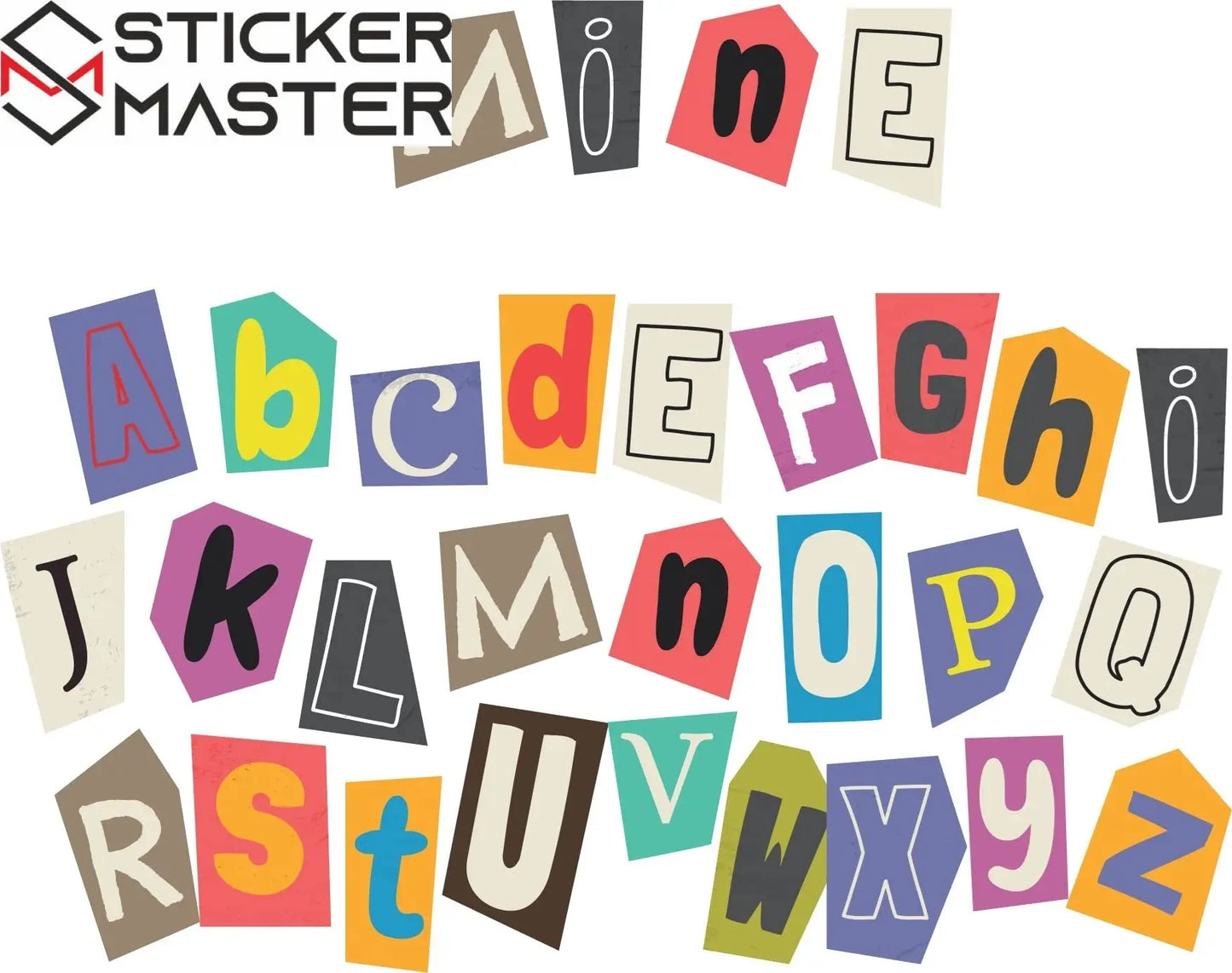 Sticker Master Sevimli Harfler Paper Style Dekoratif Bebek Çocuk Odası Duvar Etiket Sticker