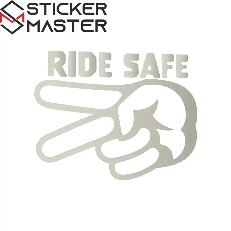 Ride Safe Sticker | 2 Parmak Selam Motosiklet Kask ve Depo Decal (11-24cm) Sticker Master