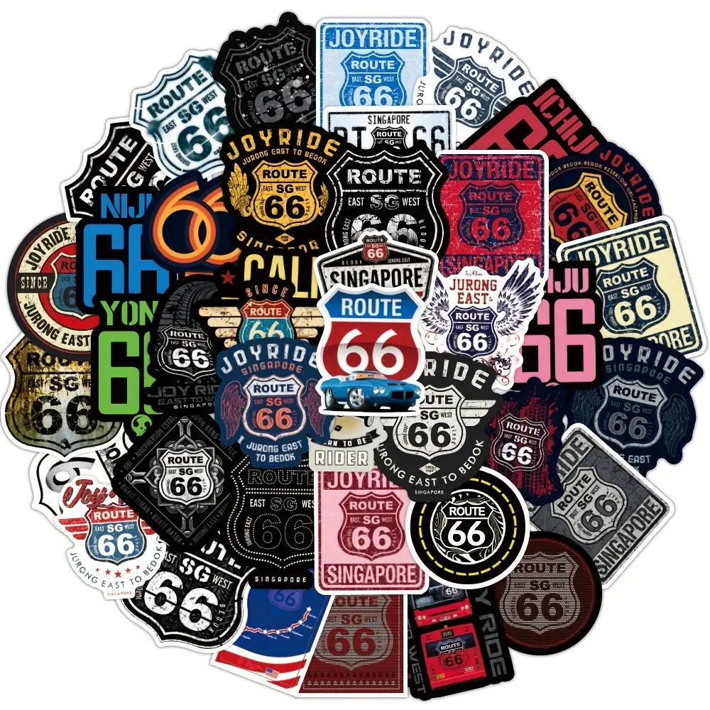 Route 66 Araba Sticker Seti (50’li) | Sticker Master - Sticker Master