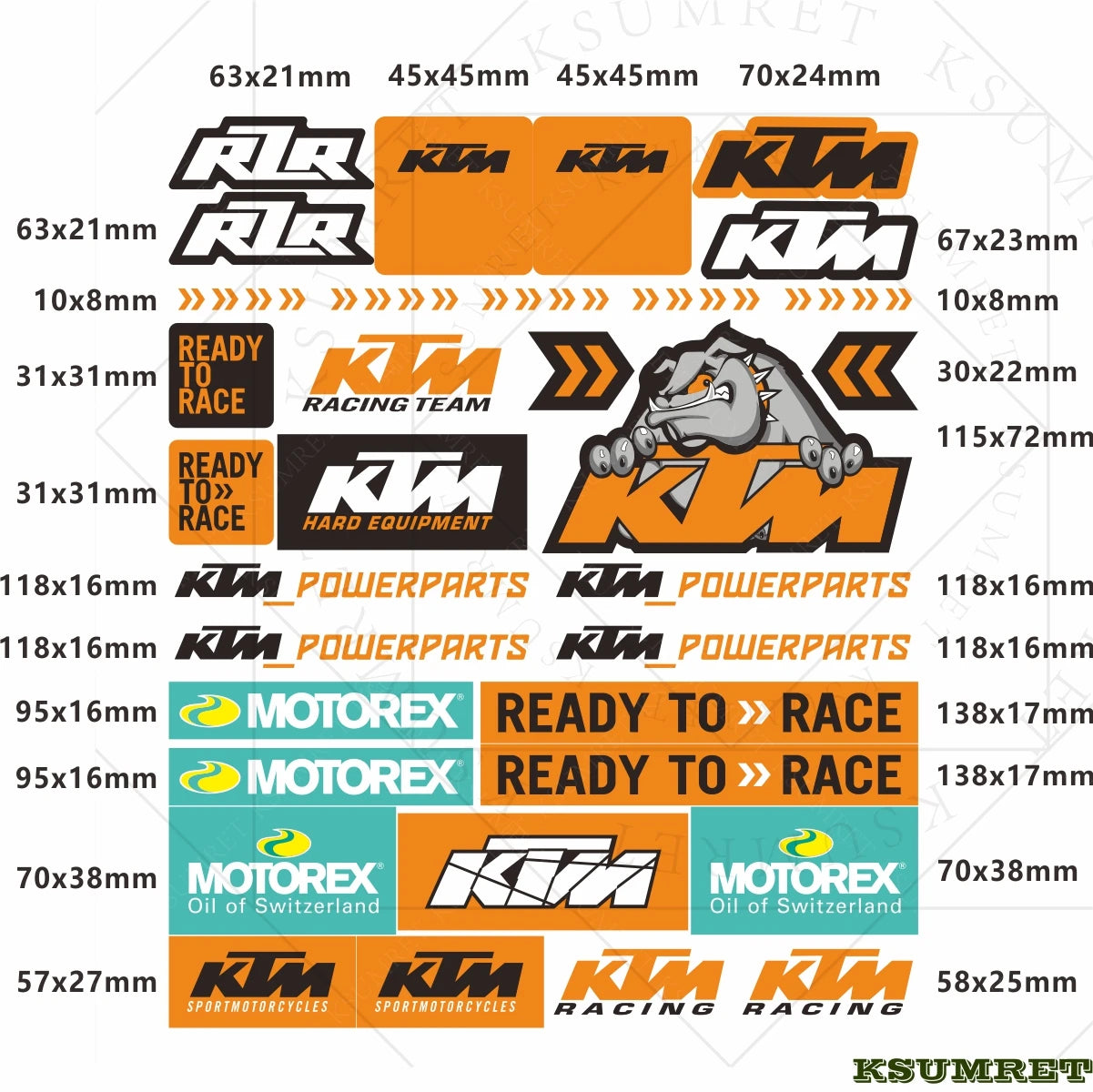 Sticker Master Ktm Sticker Set Motor Oto Araç Çıkartma Etiket