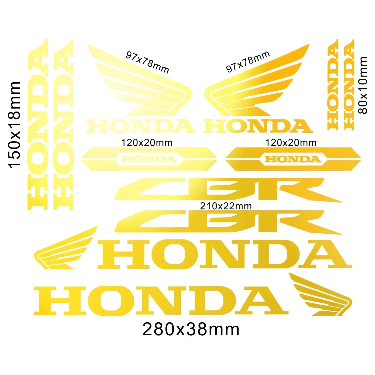 Sticker Master Honda CBR HRC Logo Sticker Seti – Kask, Tank, Motor İçin Vinil Etiket Takımı