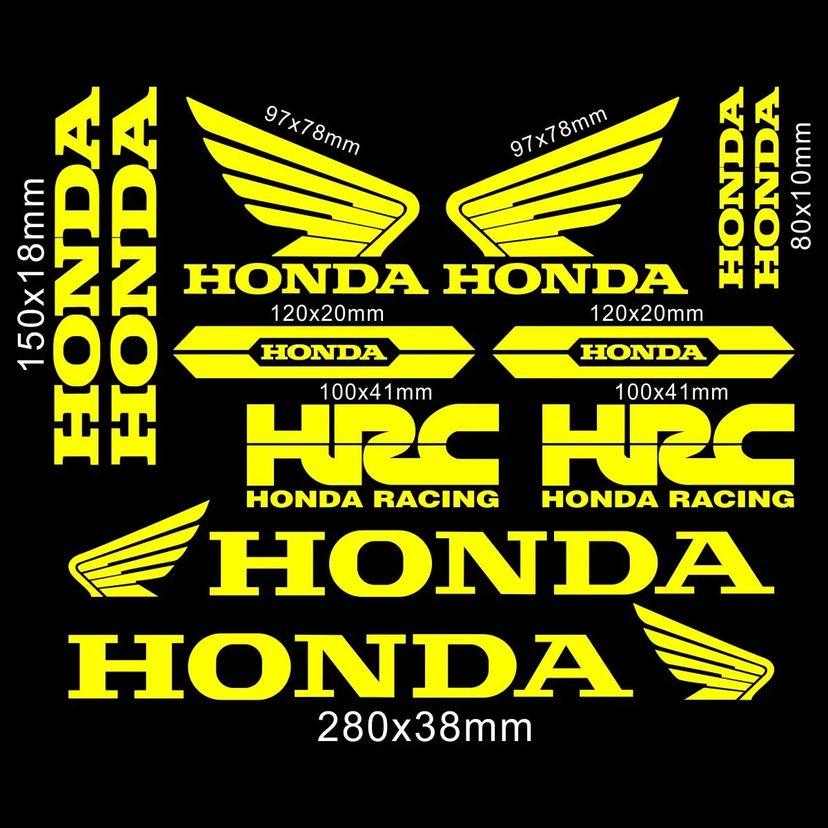 Sticker Master Honda CBR HRC Logo Sticker Seti – Kask, Tank, Motor İçin Vinil Etiket Takımı