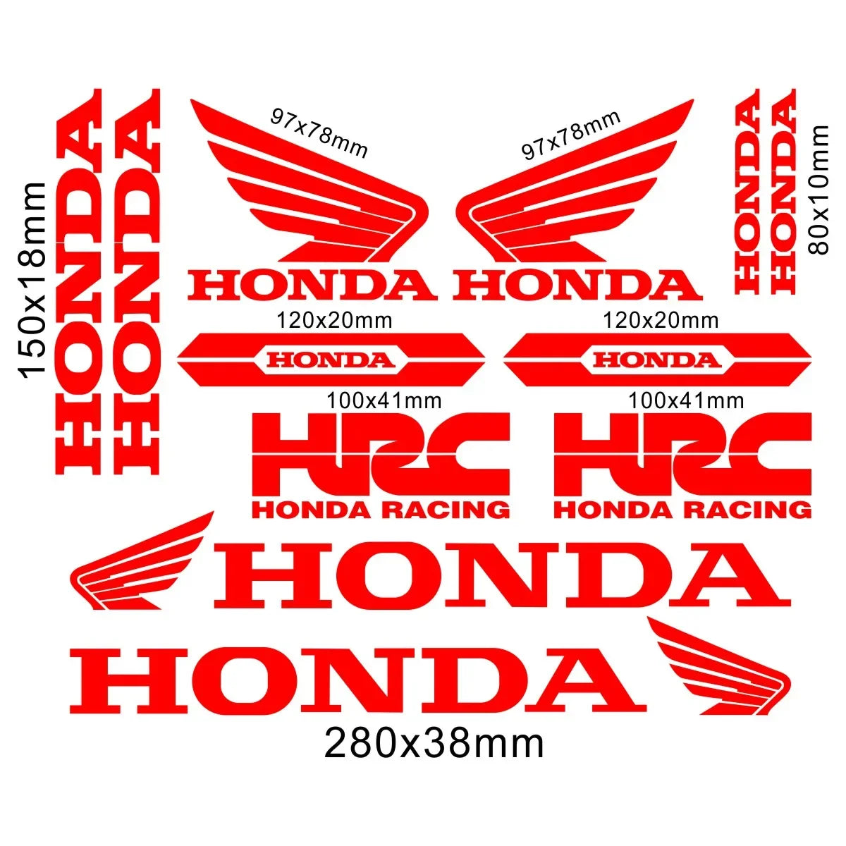 Sticker Master Honda CBR HRC Logo Sticker Seti – Kask, Tank, Motor İçin Vinil Etiket Takımı