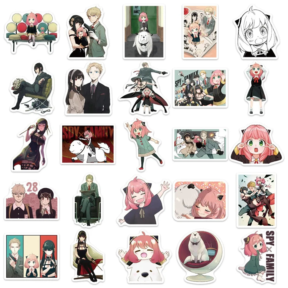 50’li Sevimli Spy x Family Anime Sticker Seti | Sticker Master