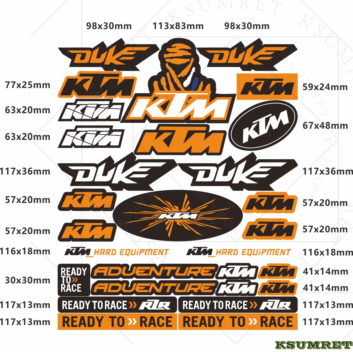 Sticker Master Ktm Sticker Set Motor Oto Araç Çıkartma Etiket