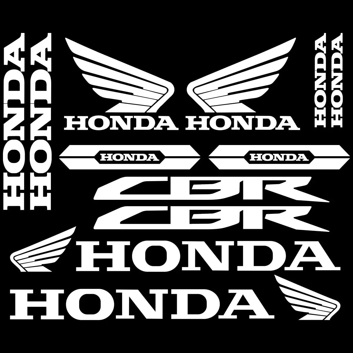 Sticker Master Honda CBR HRC Logo Sticker Seti – Kask, Tank, Motor İçin Vinil Etiket Takımı
