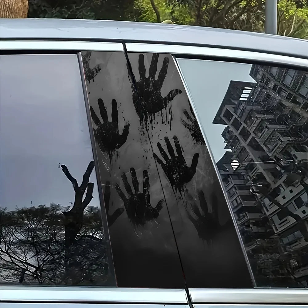 Korku El İzi Sticker | B Sütunu İçin Zombi Eli Desenli Koruyucu Decal (2 Adet - 50cm) Sticker Master