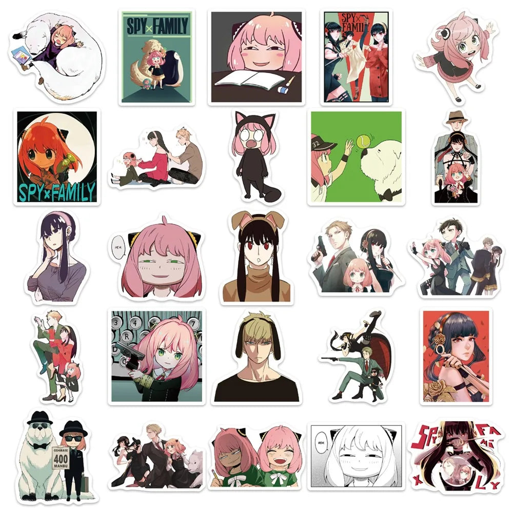 50’li Sevimli Spy x Family Anime Sticker Seti | Sticker Master