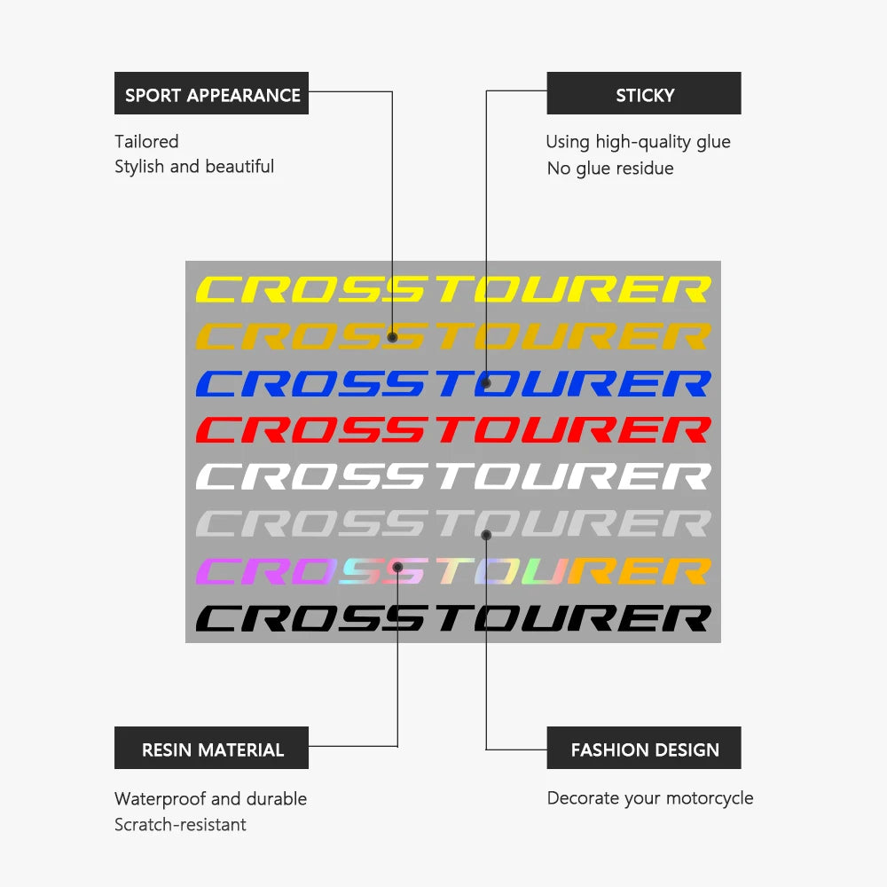 Sticker Master Honda VFR1200X CROSSTOURER Gövde Sticker Seti – Su Geçirmez Sportif Tasarım (2012-2020)