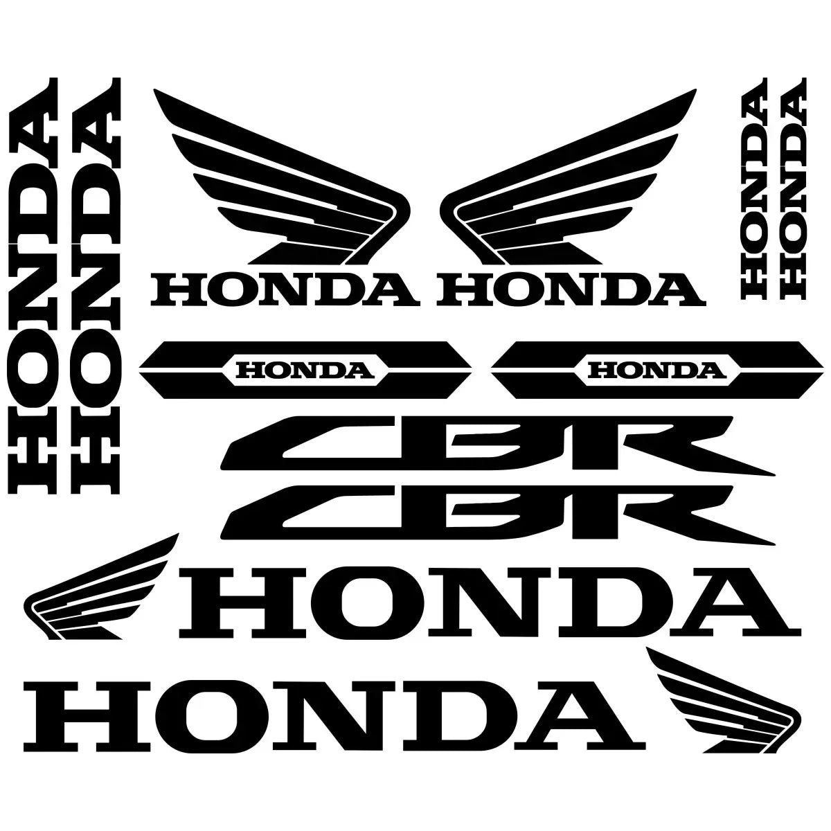 Sticker Master Honda CBR HRC Logo Sticker Seti – Kask, Tank, Motor İçin Vinil Etiket Takımı