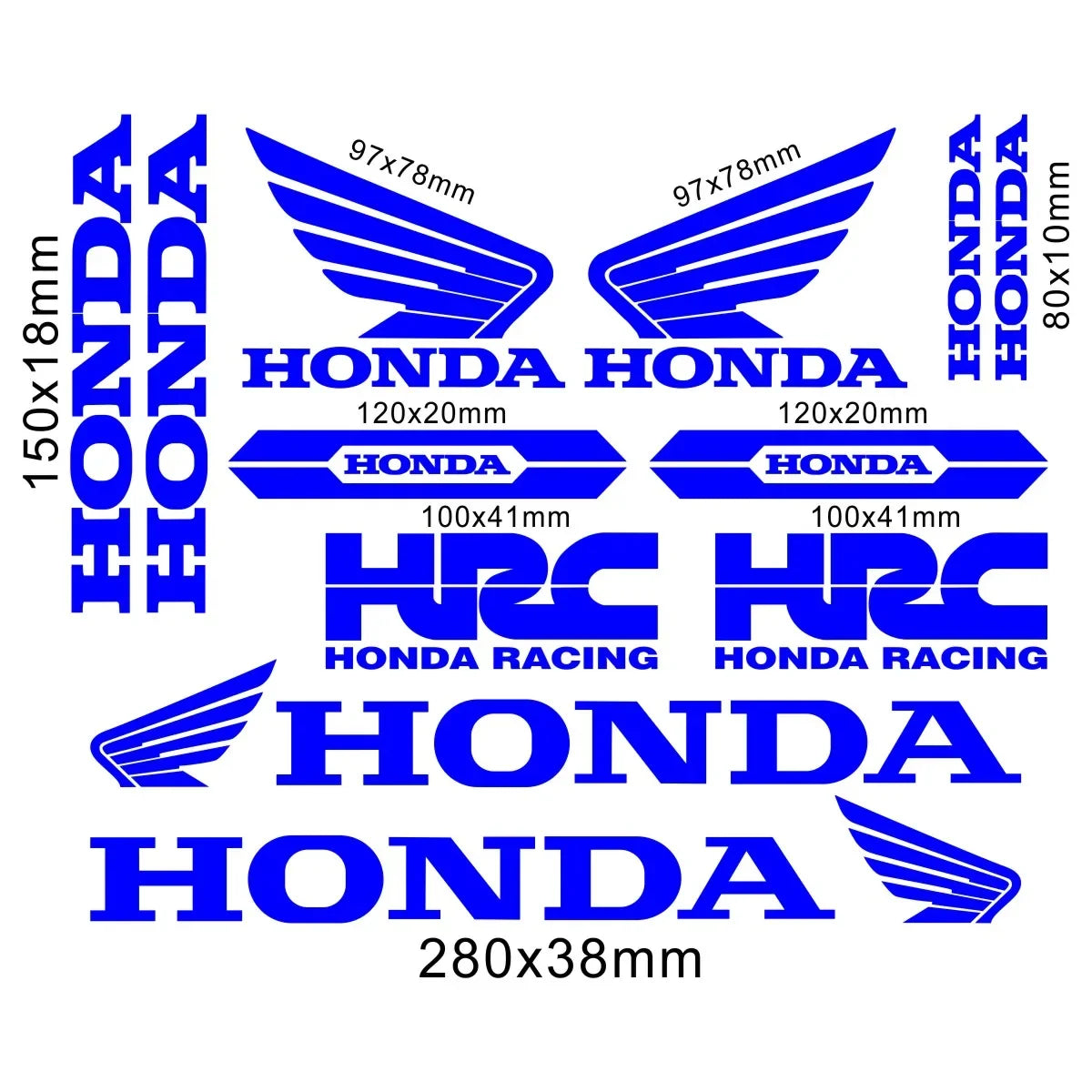 Sticker Master Honda CBR HRC Logo Sticker Seti – Kask, Tank, Motor İçin Vinil Etiket Takımı
