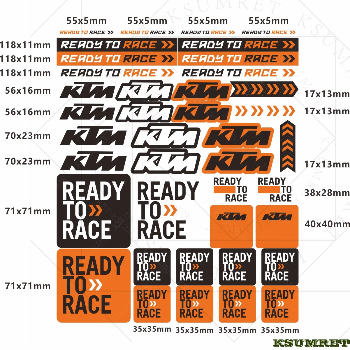 Sticker Master Ktm Sticker Set Motor Oto Araç Çıkartma Etiket