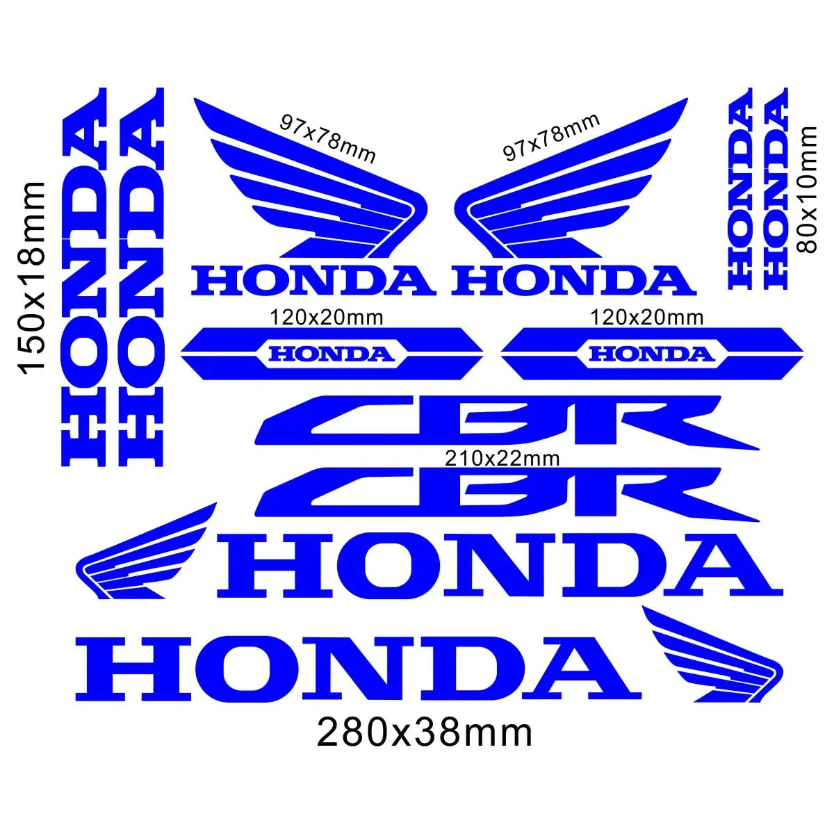 Sticker Master Honda CBR HRC Logo Sticker Seti – Kask, Tank, Motor İçin Vinil Etiket Takımı